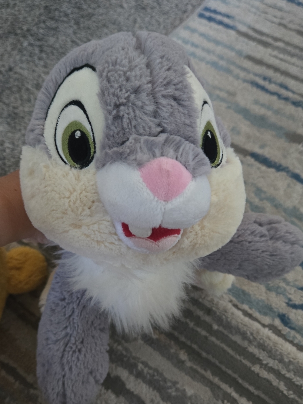 Disney Thumper Gray Plush Bunny Small Pet Toy with Pink Nose